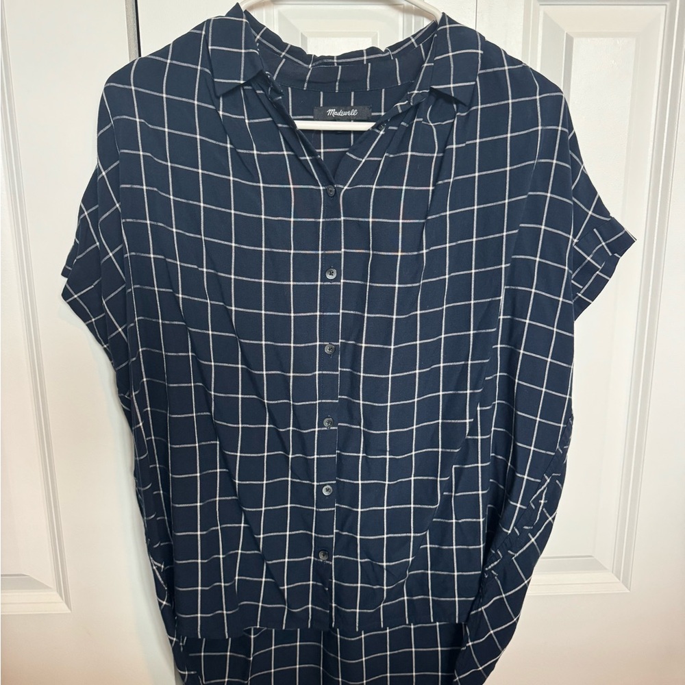 Madewell Dark Blue Checkered Shirt
